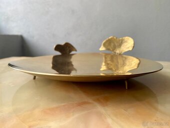 Starožitná mosazná Miska Na Ovoce S motivem Velrybího Ocasu - 9