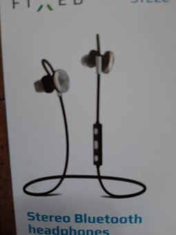 Stereo bluetooth sluchátka FIXED Steel A2DP stříbrná nová - 9