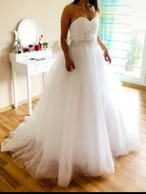 Nové bílé svatební šaty velikosti l-xl - 9