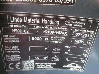 LINDE H50D-02 pozicionér + boční posuv + váha 2019 - 9
