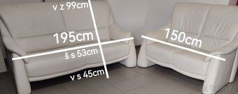 Kožená sedací souprava - jak NOVÁ, TOP STAV - 9