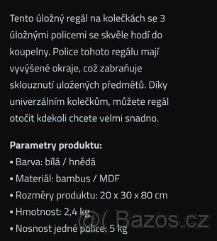 Nový mobilní bambusový vozík - regál - 9