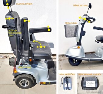 Prodám elektrickou tříkolku Invacare Orion pro seniory - 9