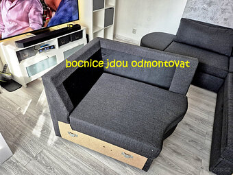 Velká pohodlná rozkládací sedací souprava - 9