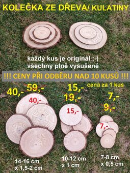 Dřevěná kolečka/ disky/ kulatiny - SLEVY - 9