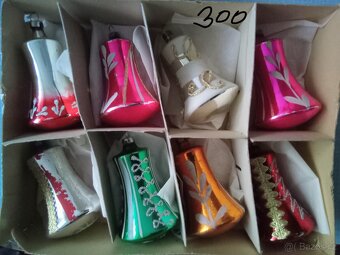 Různé, vánoční ozdoby -staré, korálkové, baňky - 9