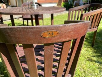 Zahradní stůl s křesílky – materiál teak - 9