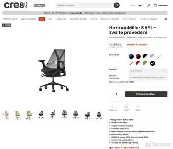 Kancelářská židle Herman Miller Sayl PC 19200,- ZÁNOVNÍ - 9