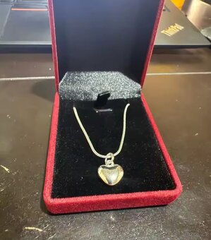 Nový dámský stříbrný náhrdelník řetízek na krk srdce - 9
