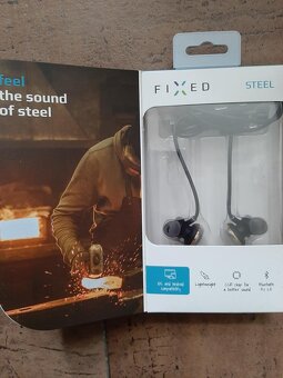 Stereo bluetooth sluchátka FIXED Steel A2DP stříbrná nová - 9