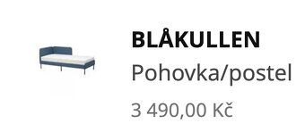 Pohovka/ postel IKEA BLÅKULLEN + matrace 90 x 200 cm - 9