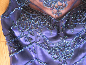 Plesové / svatební fialové šaty s korálky, S/36 - 9