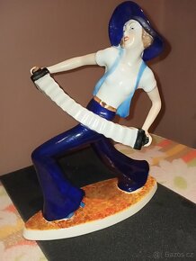 Harmonikářka ART-DECO ROYAL DUX sig.SCHAFF v.28 cm š 23cm - 9