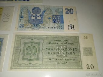 BANKOVKY 20 KČS, 5 RŮZNÝCH EMISÍ, VŠE NEPERFOROVANÉ - 9