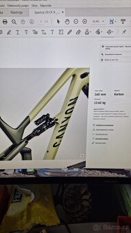 Prodám Canyon Spectral CF 9 2022 váha 13,6Kg - 9