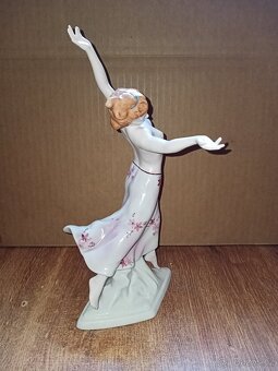 Polo akt tanečnice ART-DECO starý ROYAL DUX V.31cm - 9