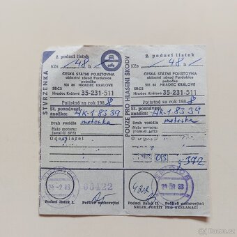 Doklady Jawa pérák, první majitel. - 9