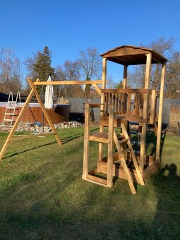 Dřevěný domeček pro děti , dětské hřiště - 9