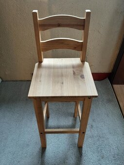 Židle barová dřevěná z masivního borovicového dřeva nová - 9