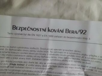 Nový Samozamykací Bezpečnostní Zámek BERA 92 s Kováním a Fab - 9