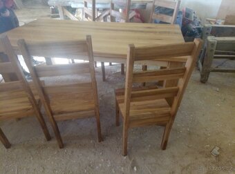 Jídelní stůl dub masiv a židle - 9
