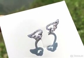 Nový dámský stříbrný prstýnek uni vel okridleny s křídly - 9