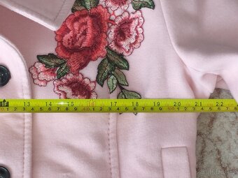 H&M růžový kabát s výšivkou vel. 44 - 9
