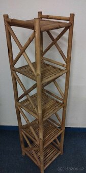 Starší kvalitní Bambusový regál 152x35x35 cm. Cena za kus. - 9