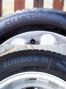 Celoroční pneumatiky 205/60 R15 s ALU disky 7Jx15H2 - 9
