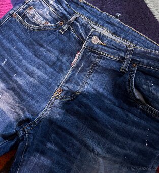DSQUARED2 LUXUSNÍ PÁNSKÉ SLIM  JEANS  VEL 48 - 9
