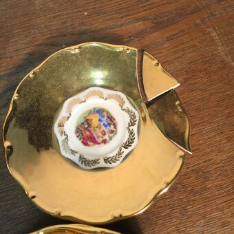 zlatý servis Tři grácie konvice cukřenka šálky s podšálky - 9