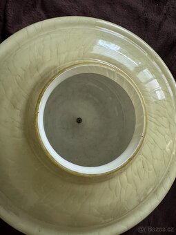 starožitný lustr funkční brokové sklo první republika - 9