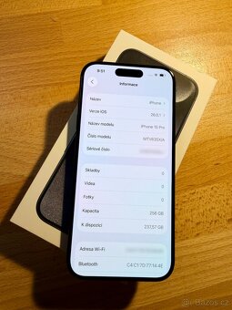 iPhone 15 Pro 256GB modrý / blue titan - 9