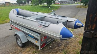 Prodám nafukovací člun TAUER pro 4 osoby + motor SAIL 3,7 kW - 9