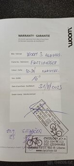 Woom 3 - 16", výborný stav - 9