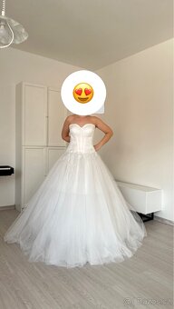 Č.008 Svatební šaty nové vel L-XL - 9