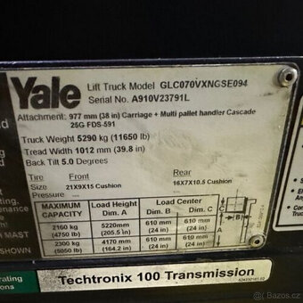Vysokozdvižný vozík Yale GLC070VXN, rok výroby 2013, 7000lbs - 9