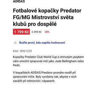 Kopačky Adidas Predator FG/MG MS klubů, vel. 40 - 9