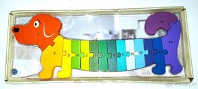 PUZZLE PEJSEK EDUKATIVNÍ SKLÁDAČKA ČÍSLA A BARVY - 9