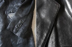 Vintage černá dámská kožená bunda - kabát - paleto - 9