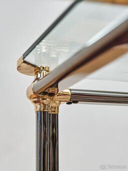 Designový konferenční stolek z čirého skla a kovu - 9