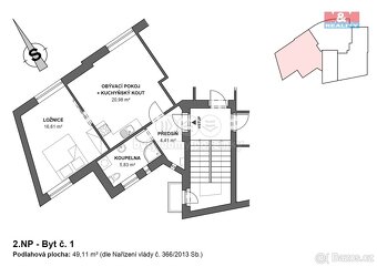 Pronájem bytu 2+kk, 49 m², Česká Třebová, ul. Riegrova - 9