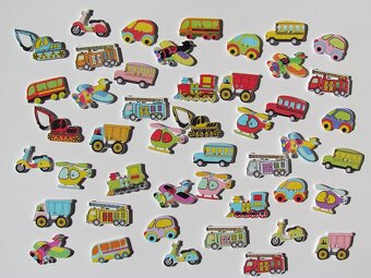 Dřevěné malované knoflíky různé druhy - nové - 9