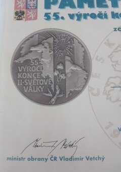 DEKRET A VÝROČNÍ MEDAILE 55. VÝROČÍ KONCE II. SVĚTOVÉ VÁLKY - 9