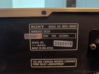 Minidisc rekordér Sony MDS JB-940QS Limited ed. - 9