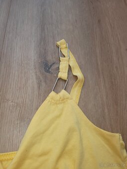 Nové dámské sexy žluté tílko na ramínka nátělník vel M - 9