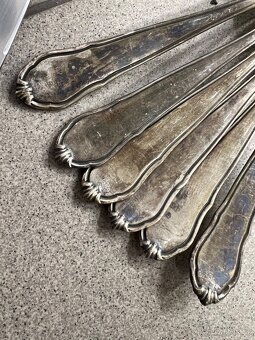 Starožitné stříbrné příbory set pro 6 osob - 9