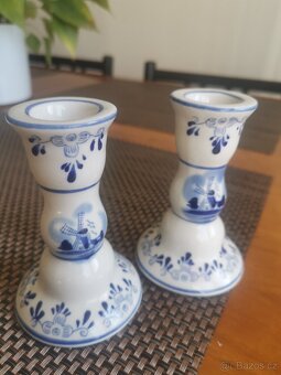 2 ručně malované porcelánové svícny - 9