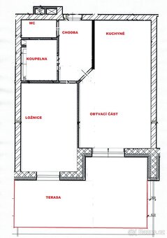 Pronájem bytu 2+KK s terasou + 2x parkovací místo - 9