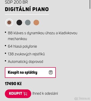 Digitální piano Sencor SDP 200 - 9